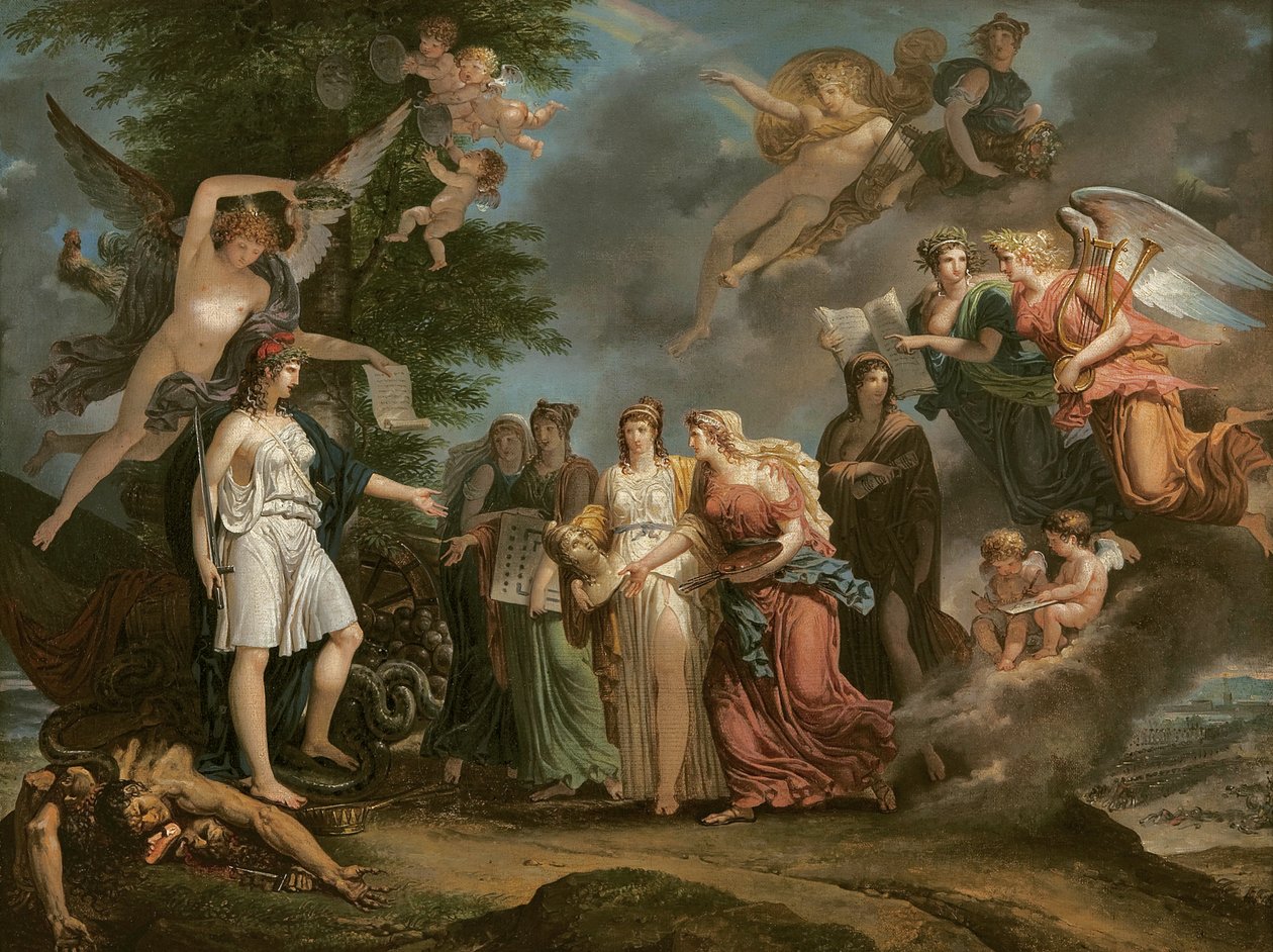 Ranska voitti tieteiden ja taiteen edistämisen sodan aikana, 1794 tekijältä Charles Meynier