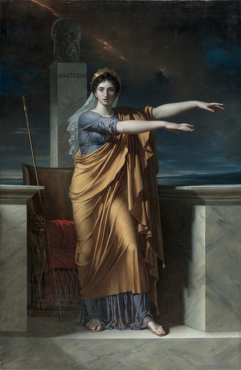Polyhymnia, kaunopuheisuuden museo; Erato, Lyyrisen runouden museo; Apollo, valon, kaunopuheisuuden, runouden ja taiteen jumala Urania, tähtitieteen museon kanssa; Calliope, eeppisen runouden museo; Clio, historian museo tekijältä Charles Meynier