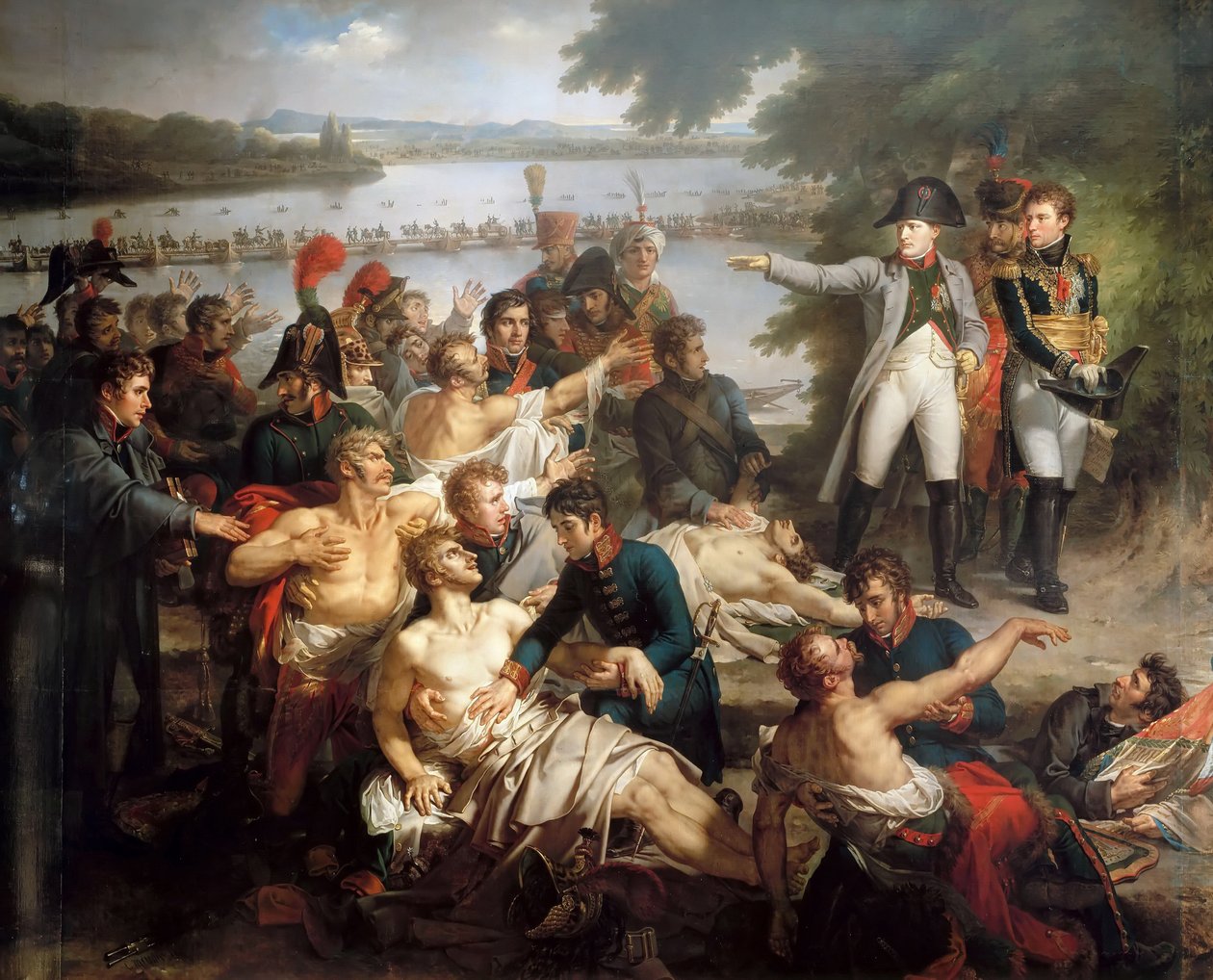 Napoleonin paluu Lobaun saarelle Esslingin taistelun jälkeen, 23. toukokuuta 1809 tekijältä Charles Meynier