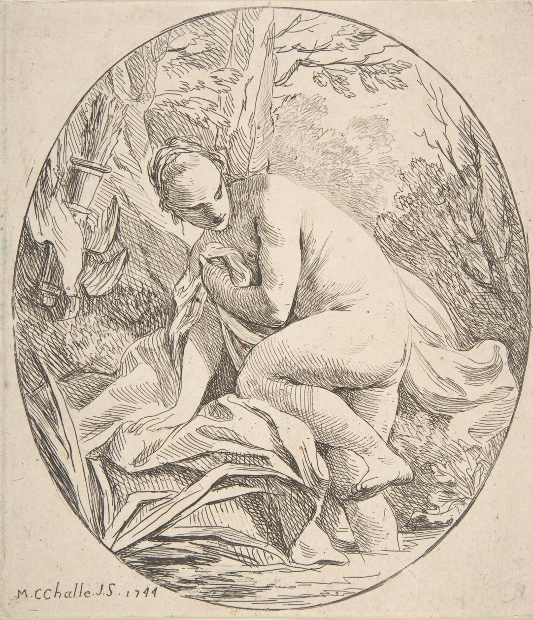 Diana kylpylässä, 1744. tekijältä Charles Michel Ange Challe
