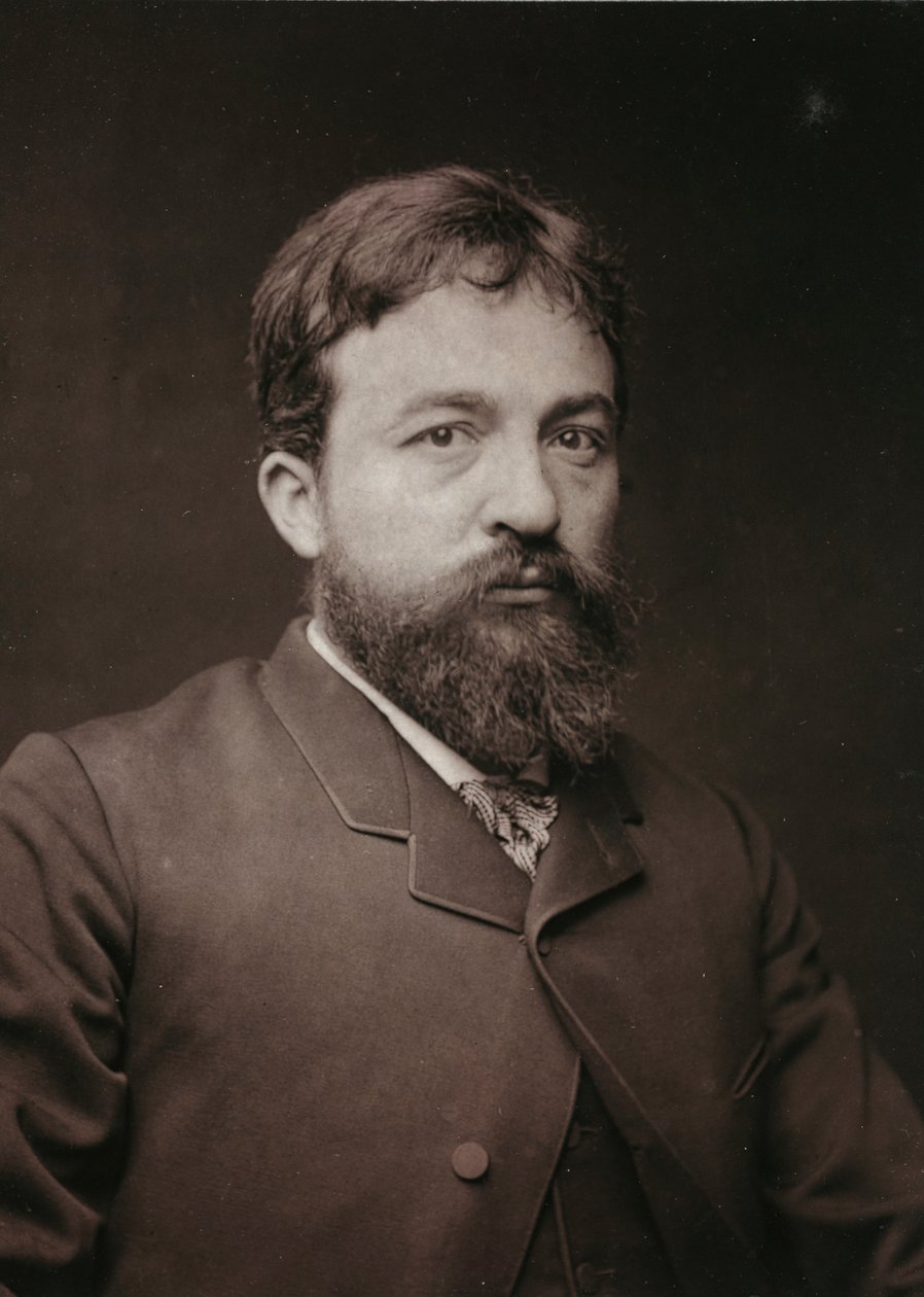 Taiteellinen ja elämäkerrallinen albumi, 5. vuosi, Salon 1885; muotokuva Pierre Fritelistä (1853-1942), ranskalaisesta taidemaalarista, kuvanveistäjästä ja kaivertajasta tekijältä Charles Michelez