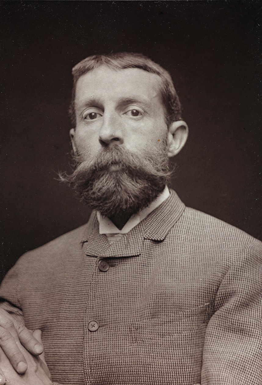 Taiteellinen ja elämäkerrallinen albumi, 5. vuosi, Salon 1885; amerikkalaisen taiteilijan Edwin Lord Weeksin (1849-1903) muotokuva tekijältä Charles Michelez