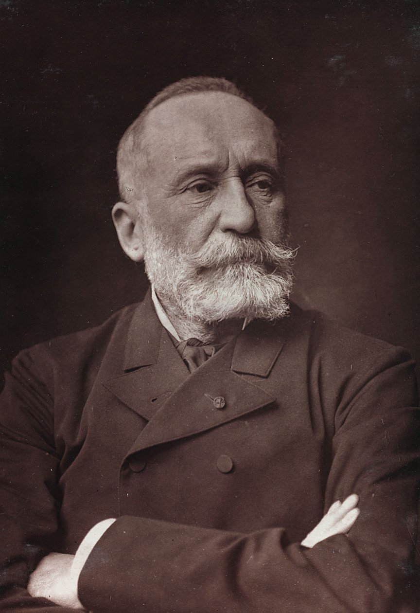 Taiteellinen ja biografinen albumi, 6. vuosi, Salon 1885; ranskalaisen taidemaalarin Pierre Puvis de Chavannesin (1824-1898) muotokuva tekijältä Charles Michelez