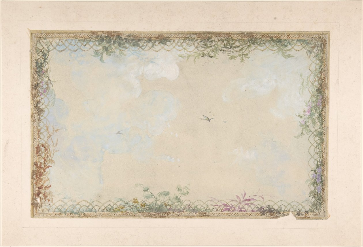 Mallit pilviä ja lintuja sisältäville kattoille, 1800-luku. tekijältä Charles Monblond