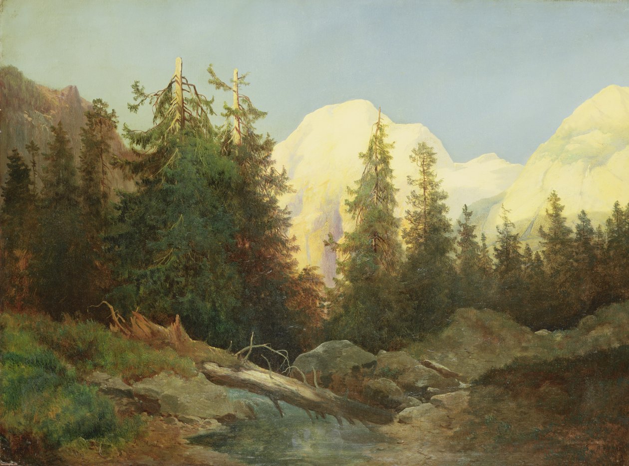 Auringonlasku Etelä-Tirolissa (öljy kankaalle) tekijältä Charles Morel