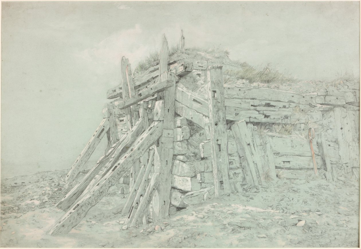 Tutkimus "Aallonmurtajan alla" (vartalonväri) tekijältä Charles Napier Hemy