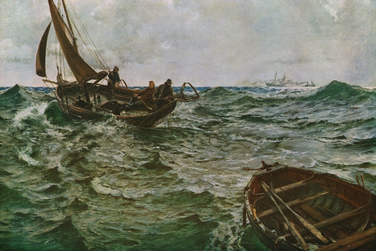 Adrift, c1890, c1930. tekijältä Charles Napier Hemy