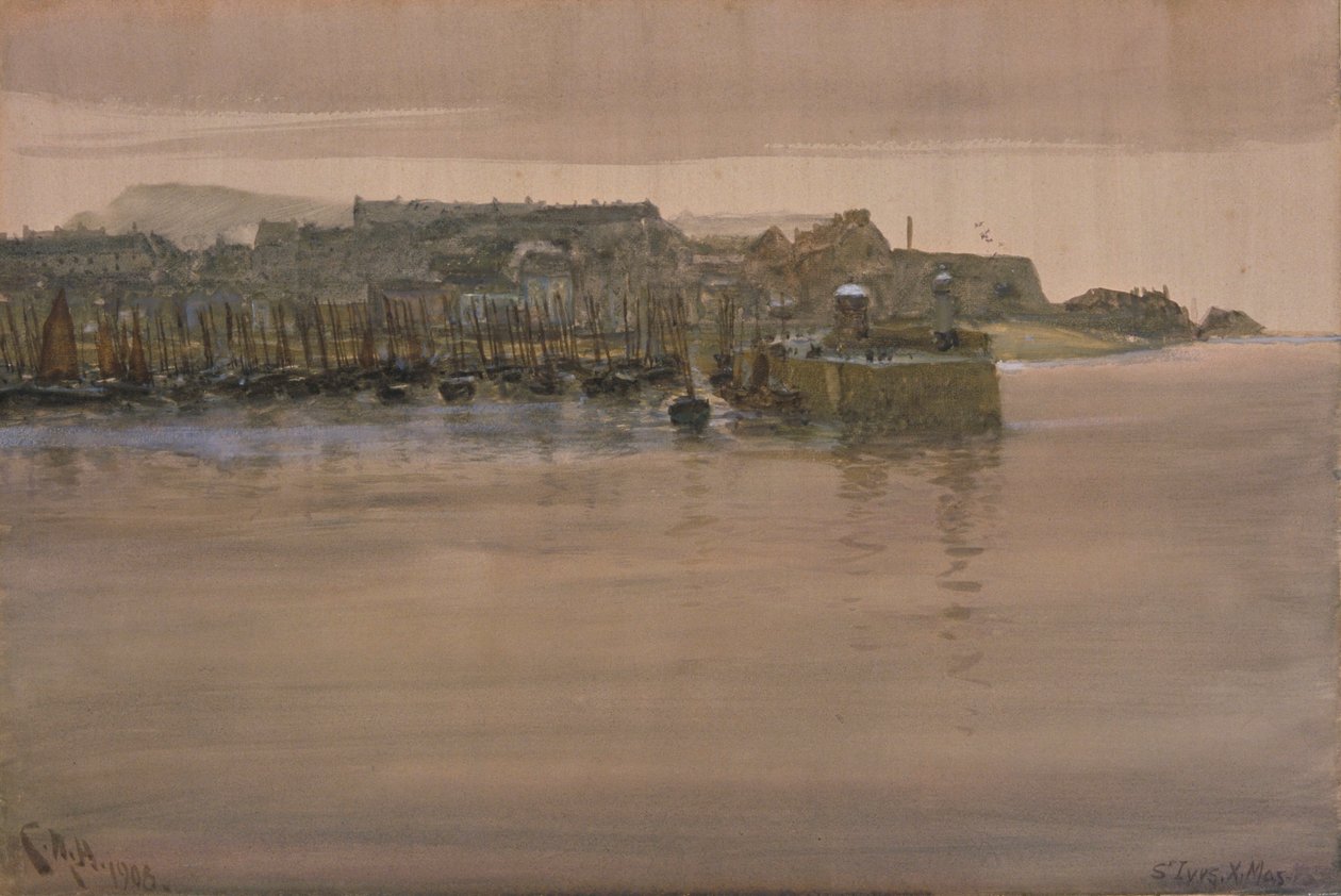St Ives, joulupäivä, 1908 (wc ja guassi paperilla) tekijältä Charles Napier Hemy