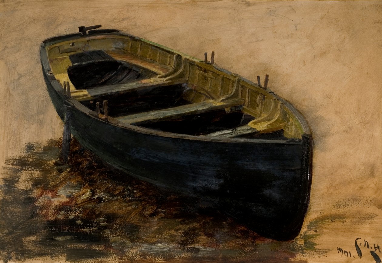 Study of a Boat, 1901 (öljy paperille) tekijältä Charles Napier Hemy