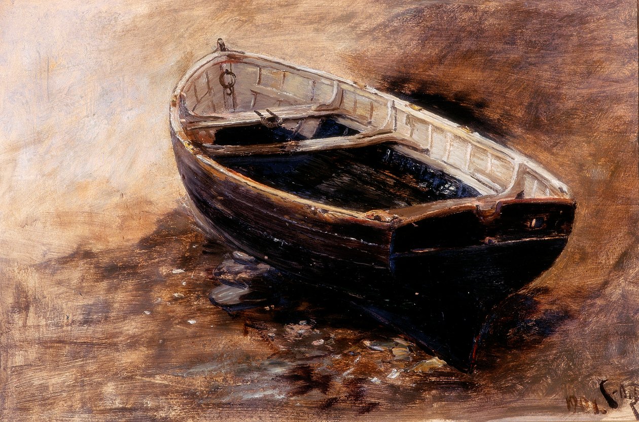 Tutkimusvene, 1901 (öljy paperille) tekijältä Charles Napier Hemy
