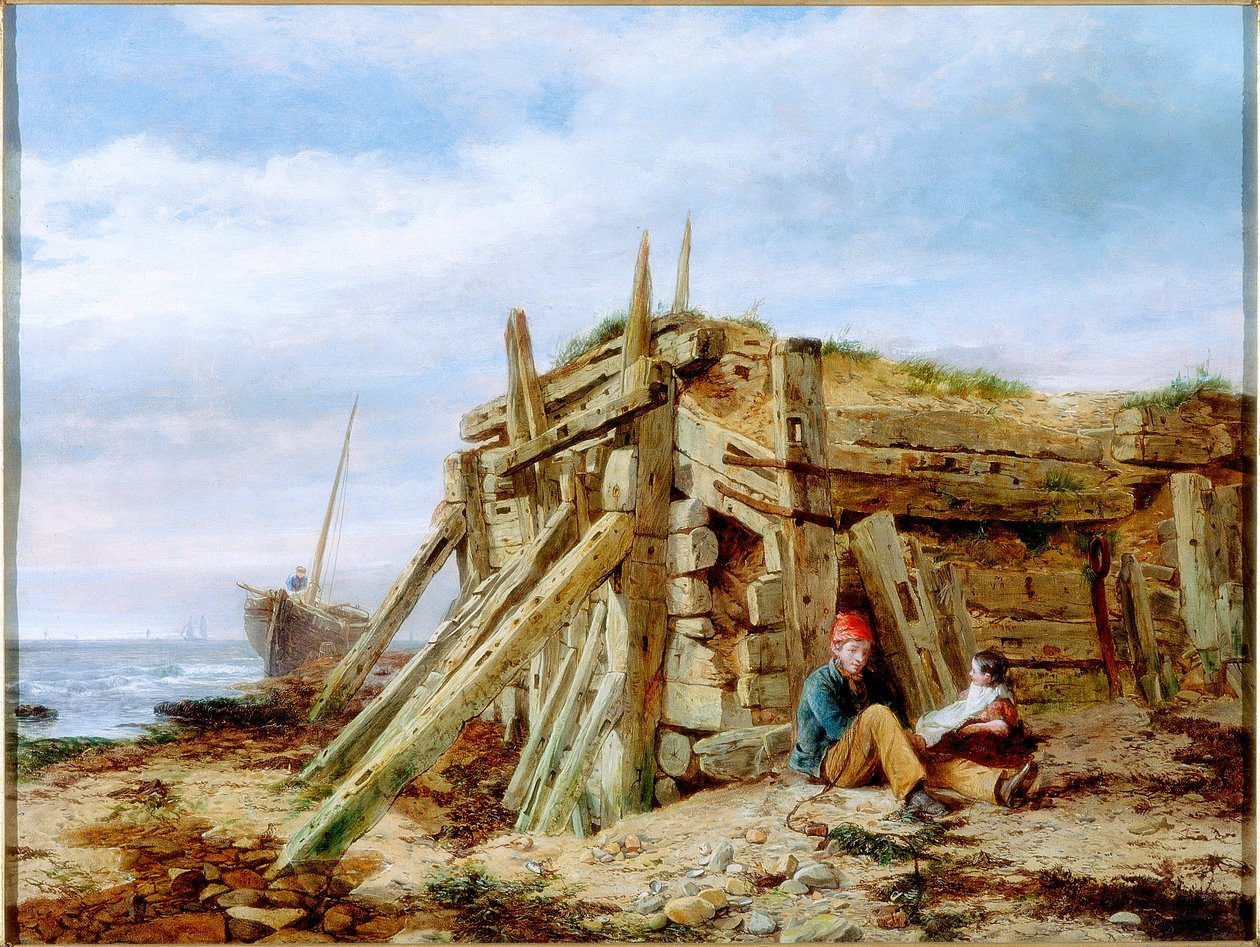 Aallonmurtajan alla, n. 1863 tekijältä Charles Napier Hemy