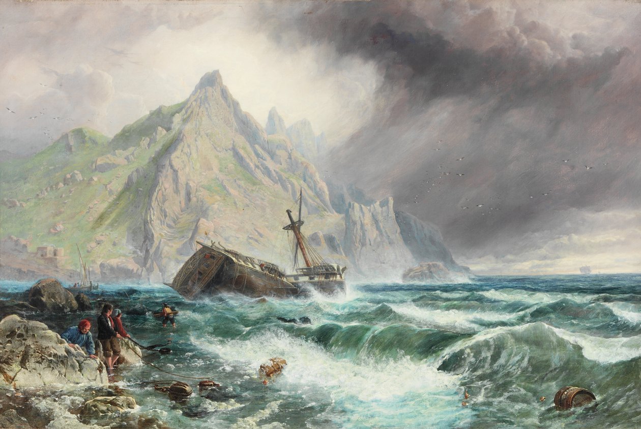 Fregatin hylky Espanjan etelärannikolla, 1863 tekijältä Charles Napier Hemy