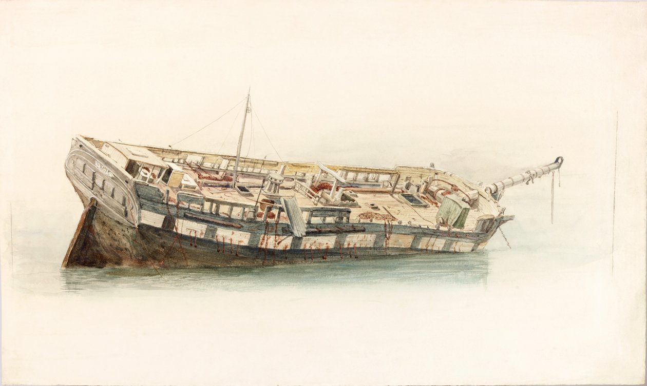 Wreck of a Man of War (vartalon väri) tekijältä Charles Napier Hemy
