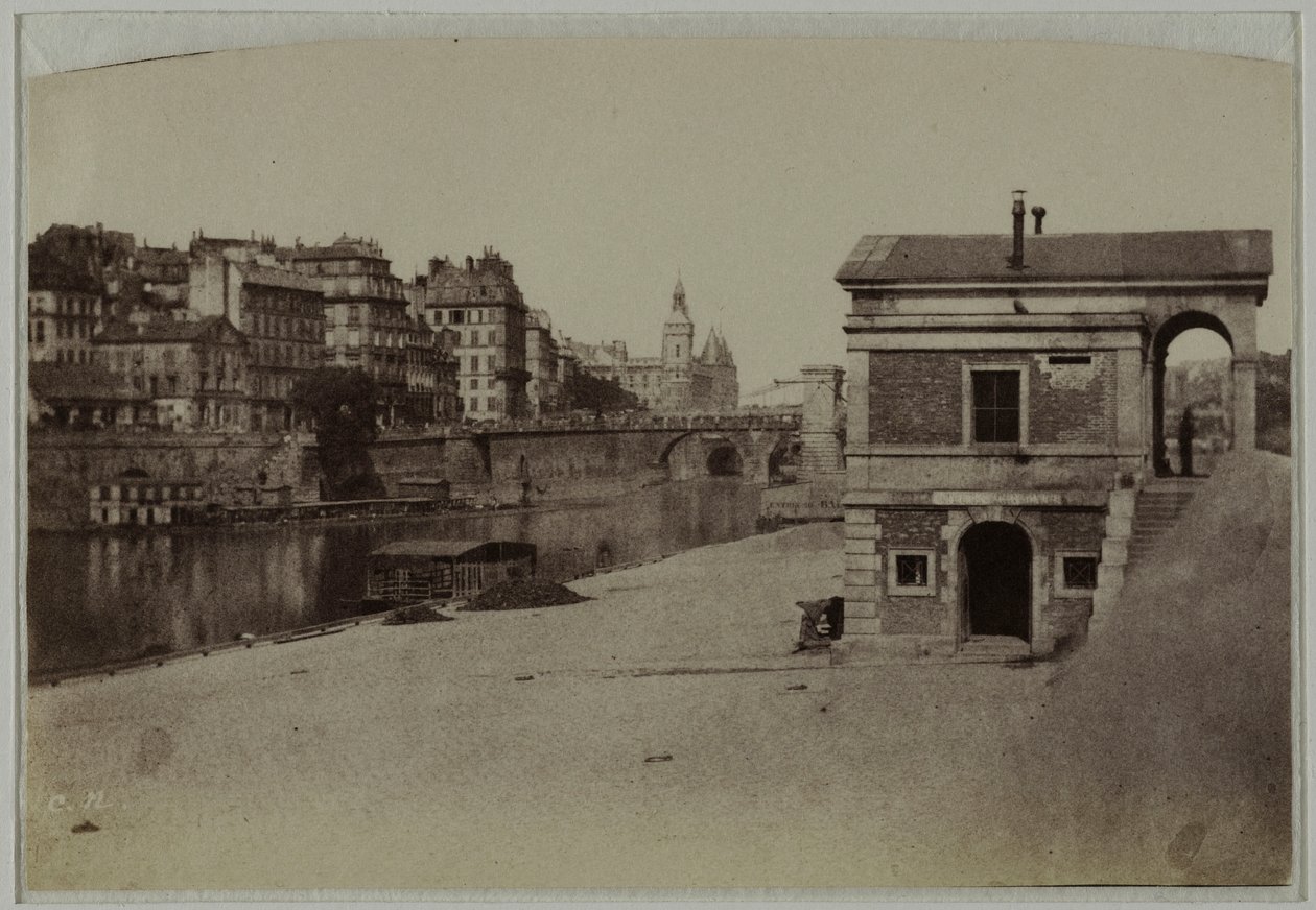 Veronkantopaviljonki, Hôtel de Villen satama ja Île de la Cité sekä Conciergerie, Pariisin 4. kaupunginosa. tekijältä Charles Nègre