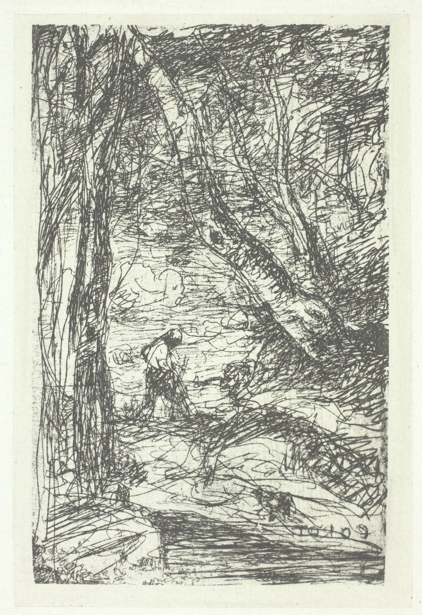 Le bucheron, mahdollisesti 1857, painettu 1982. tekijältä Charles Nègre