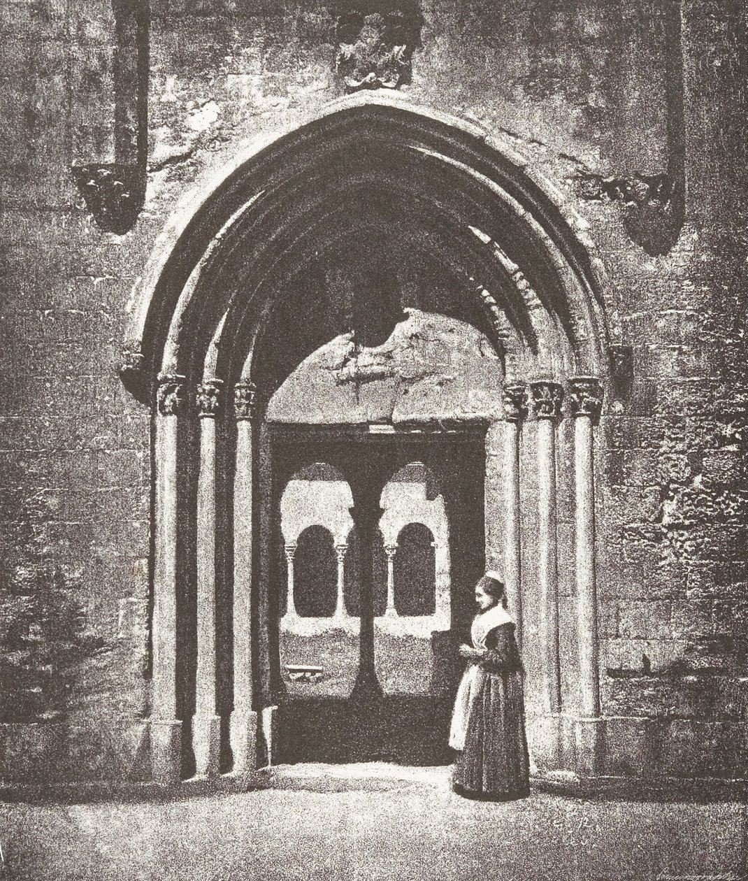 Saint-Trophimen portaali, luostarin sisäänkäynti, Arles, Saint-Trophimen metropolikirkko,..., 1852. tekijältä Charles Nègre
