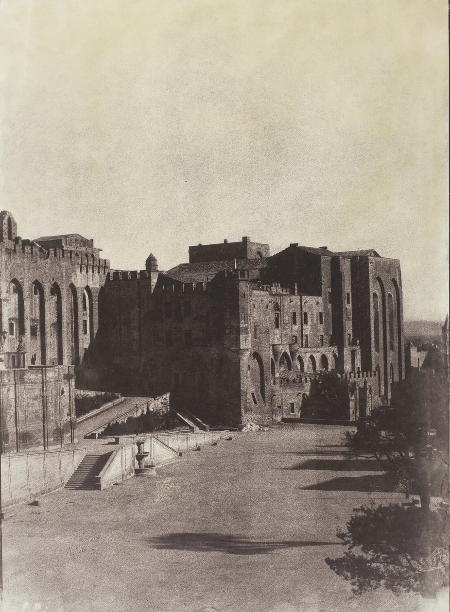 Paavin palatsi, Avignon, n. 1851, painettu 1970. tekijältä Charles Nègre
