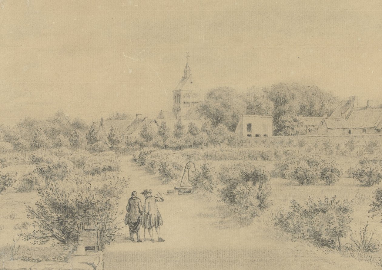Näkymä Marignyn kylästä Näkymä Clocherille ja osalle Marignyn kylää Salon du Châteausta (otsikko esineessä) tekijältä Charles Nicolas Cochin (II)