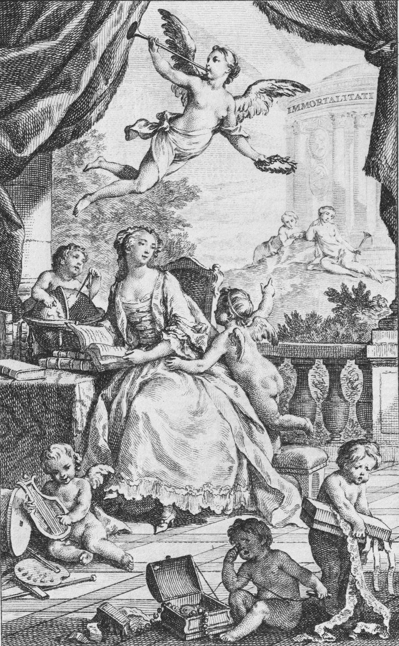 Madame de Pompadourin muotokuva, n. 1745. tekijältä Charles Nicolas Cochin