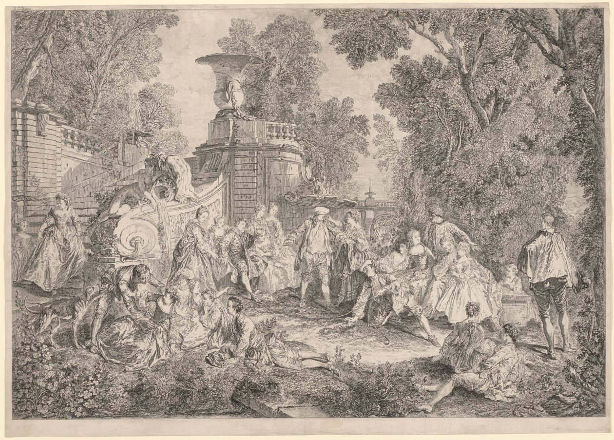 The Game of Blind Mans Bluff, 1739. tekijältä Charles Nicolas Cochin