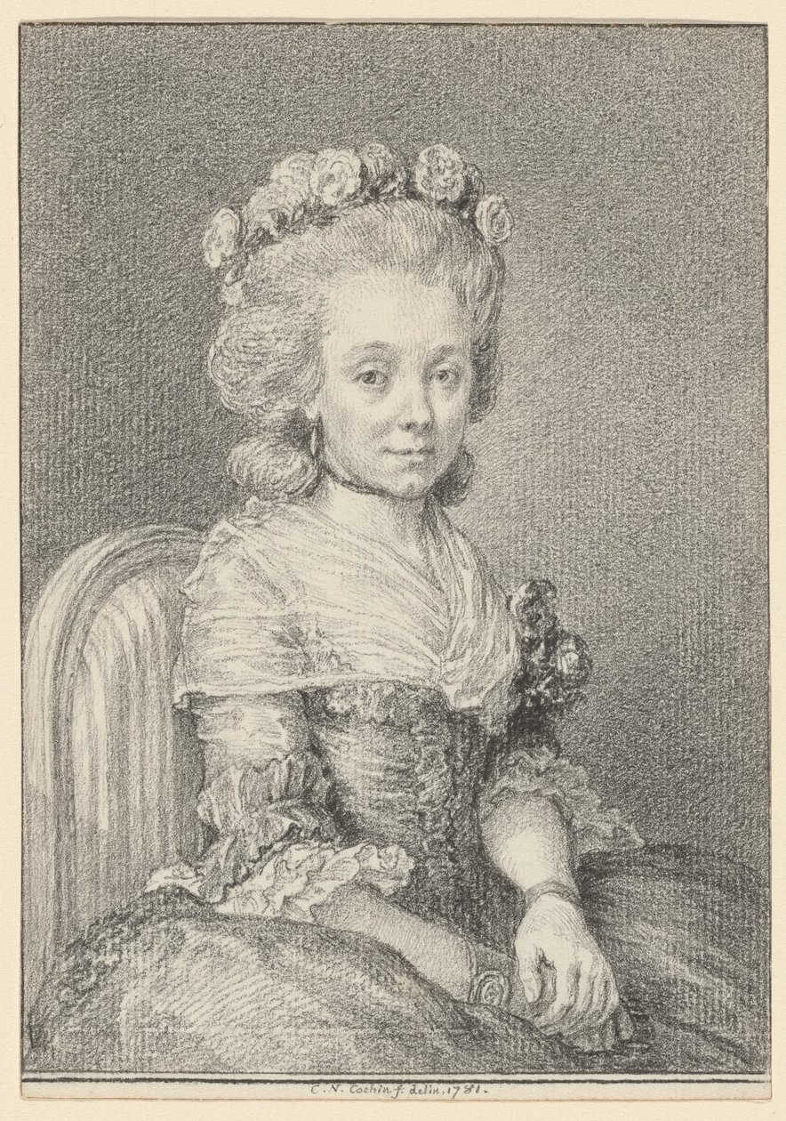 Mademoiselle Grogniard, Saint-Justin rouva tekijältä Charles Nicolas Cochin II
