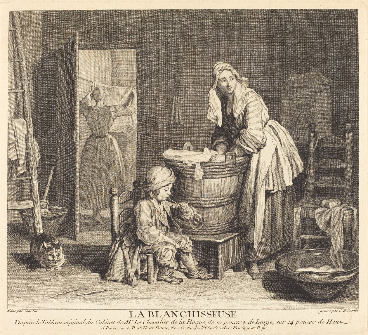 Pesumekko tekijältä Charles Nicolas Cochin I after Jean Siméon Chardin