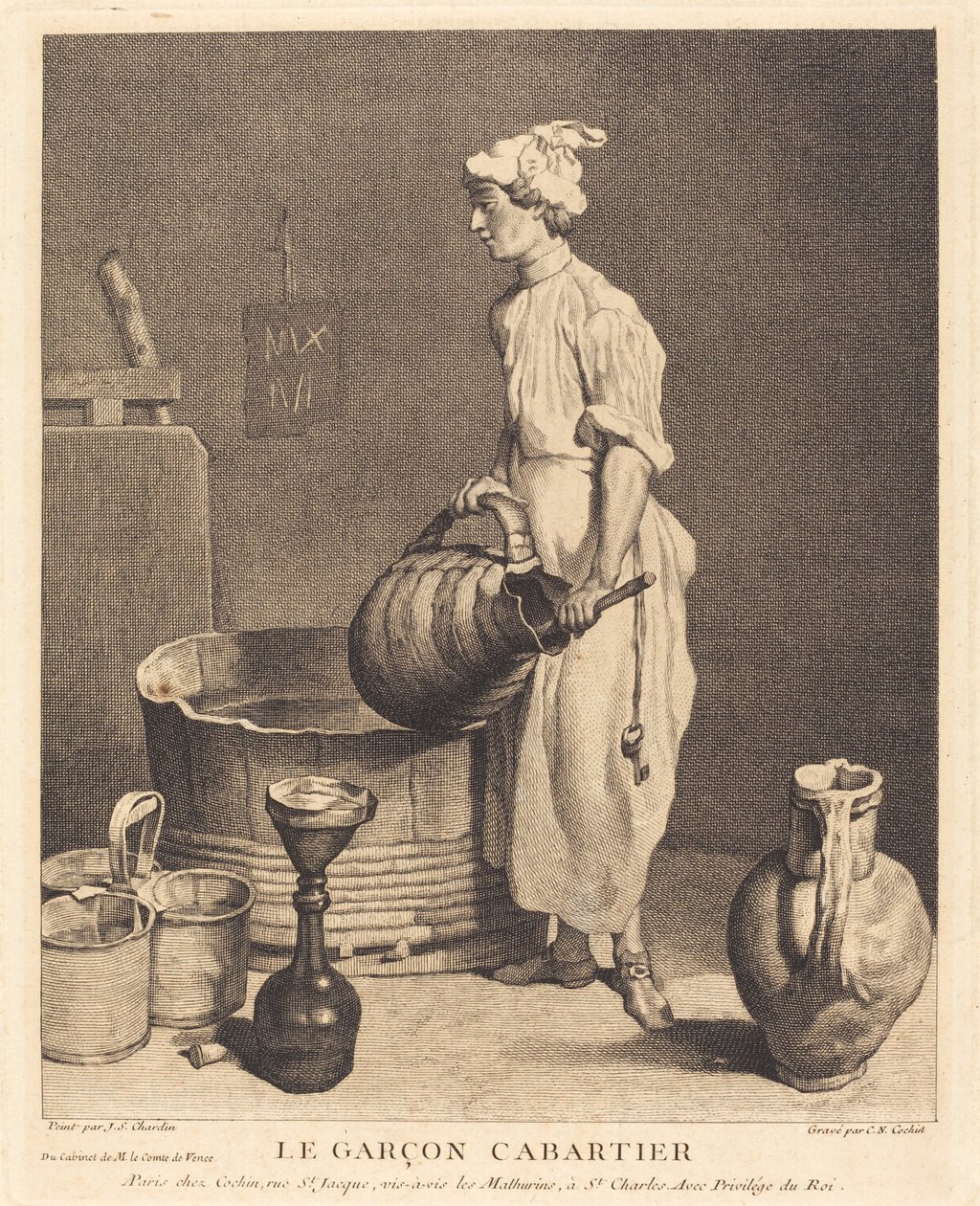 Majatalonpitäjän poika tekijältä Charles Nicolas Cochin I after Jean Siméon Chardin