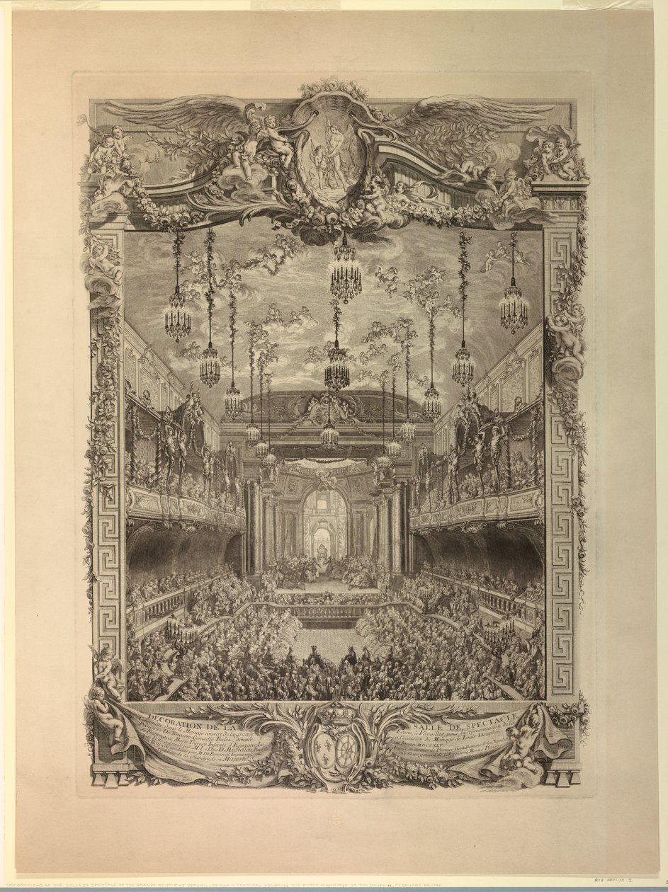 Teatterisalin koristelu tekijältä Charles Nicolas Cochin the younger