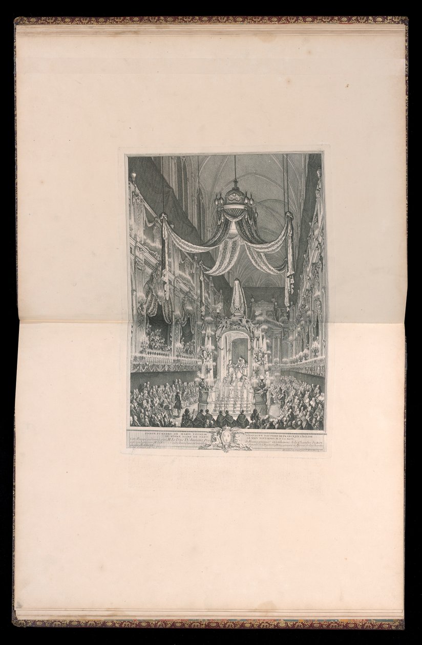 Espanjan Marie Thérèsen, Ranskan Dauphinen hautajaiset Notre Damen kirkossa, Pariisi tekijältä Charles Nicolas Cochin the younger