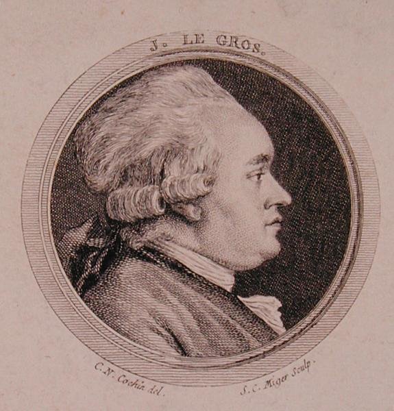 Simon Charles Migerin (1736-1820) kaivertama Joseph Le Grosin (1739-93) muotokuva (kaiverrus) tekijältä Charles Nicolas II (after) Cochin