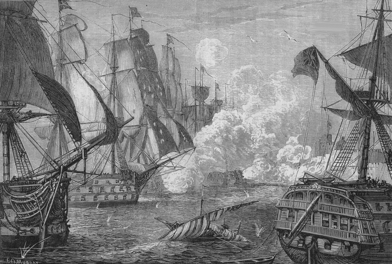 "Bombardment of Acre", c1880 tekijältä Charles Olivier Murray