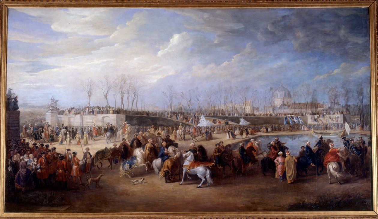 Kuningas Ludvig XV:n Turkin suurlähettilään suurelle sulttaani Achmetille Mehemet Effendin vastaanotto 21. maaliskuuta 1721 Tuileries Peinture de Charles Parrocelissa tekijältä Charles Parrocel