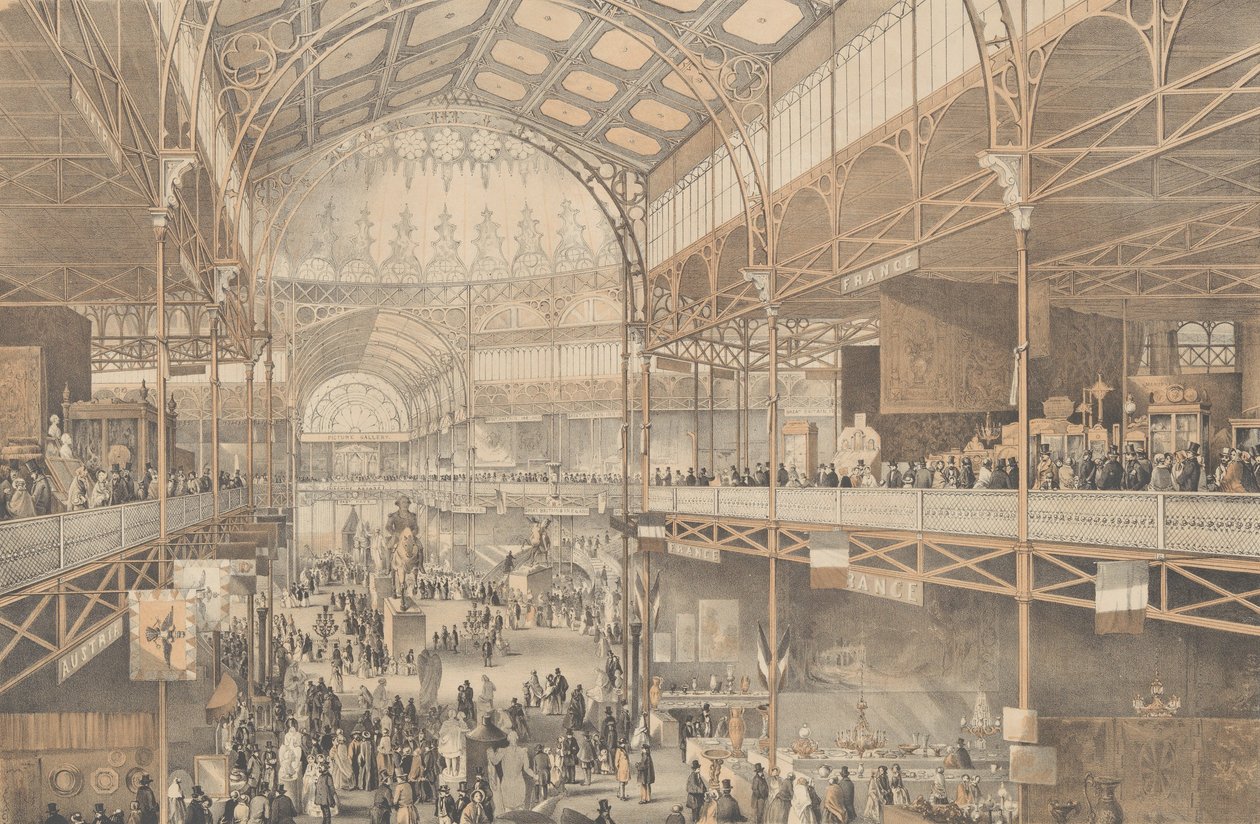 Sisäkuva New Yorkin kristallipalatsista, 1853. tekijältä Charles Parsons