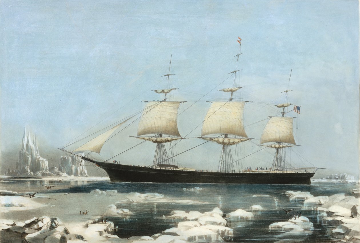 Clipper Ship Red Jacket - Jäällä Cape Hornin edustalla, hänen matkallaan Australiasta Li..., 1855 tekijältä Charles Parsons
