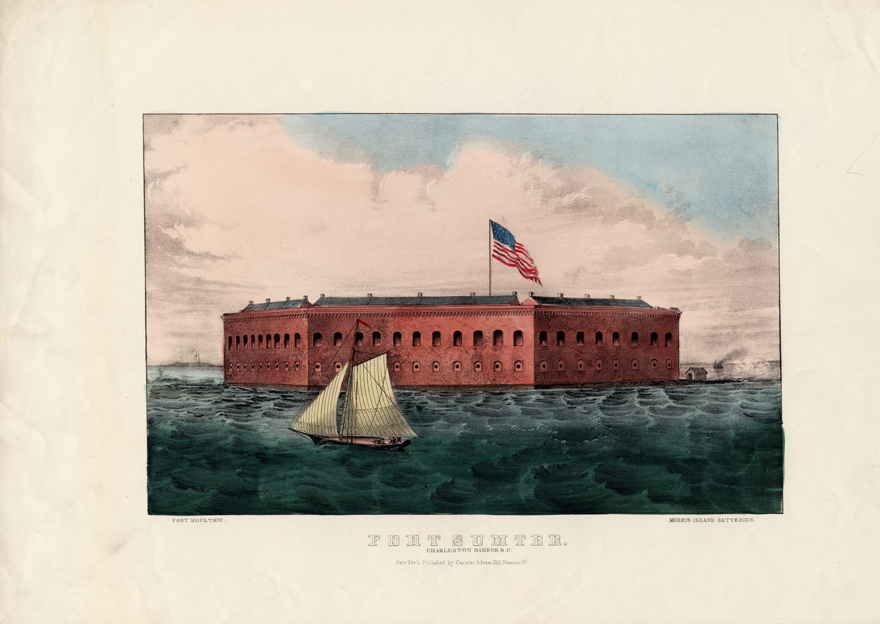 Fort Sumter: Charleston Harbor, S.C., pub. kirjoittanut Currier und Ives, n. 1861 tekijältä Charles Parsons