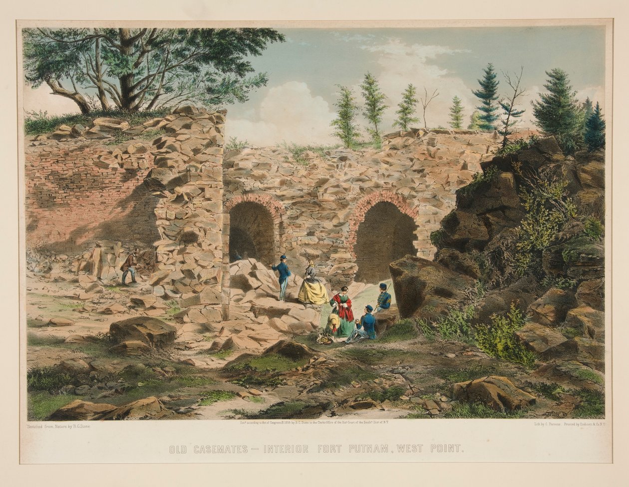 Vanhat kasematit - sisätilojen Fort Putnam, West Point tekijältä Charles Parsons