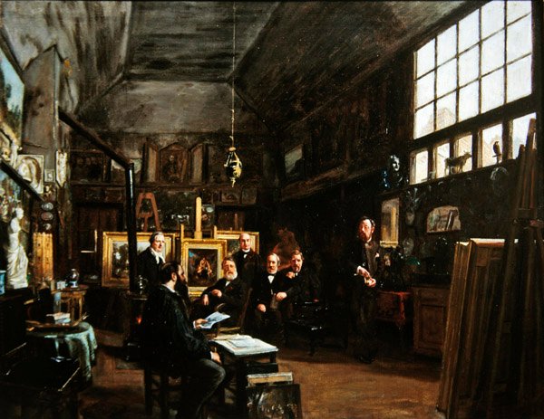 Artesian taiteen ystävien seuran hallituksen kokous vuoden 1874 jälkeen tekijältä Charles Paul Etienne Desavary