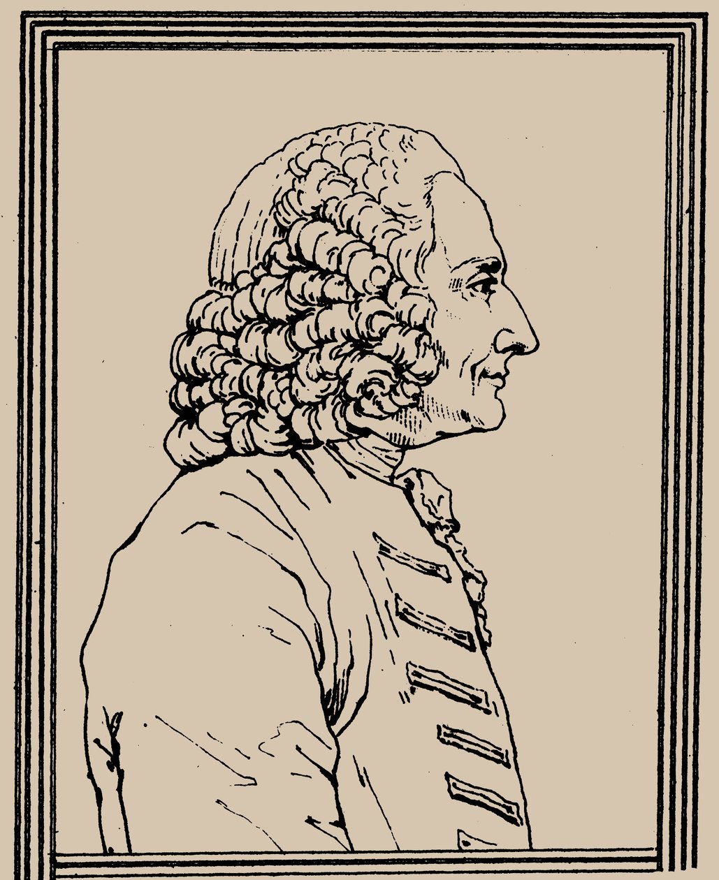 Muotokuva säveltäjä Jean-Philippe Rameausta 1683-1764, n. 1800. tekijältä Charles Paul Landon