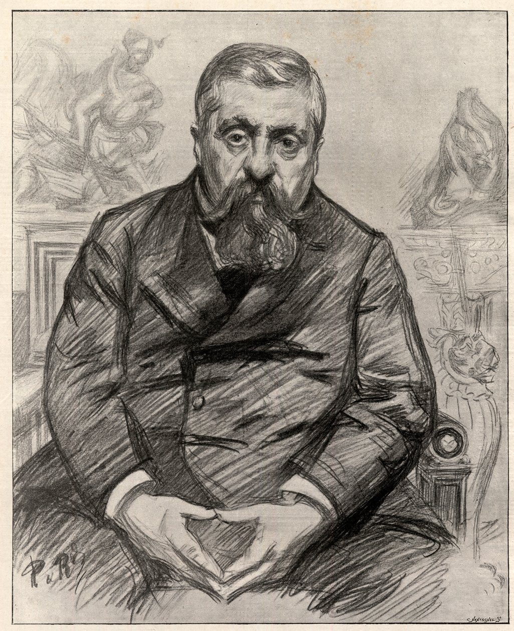Ranskan valtiomiehen Charles Alexandre Dupuyn (1851-1923) muotokuva. tekijältä Charles Paul Renouard