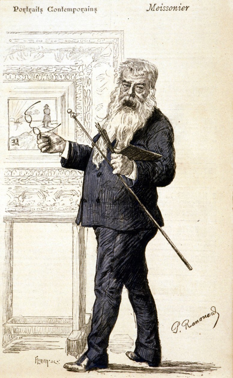 Meissonierin muotokuva. Kaiverrus 1800-luvun lopulta. tekijältä Charles Paul Renouard