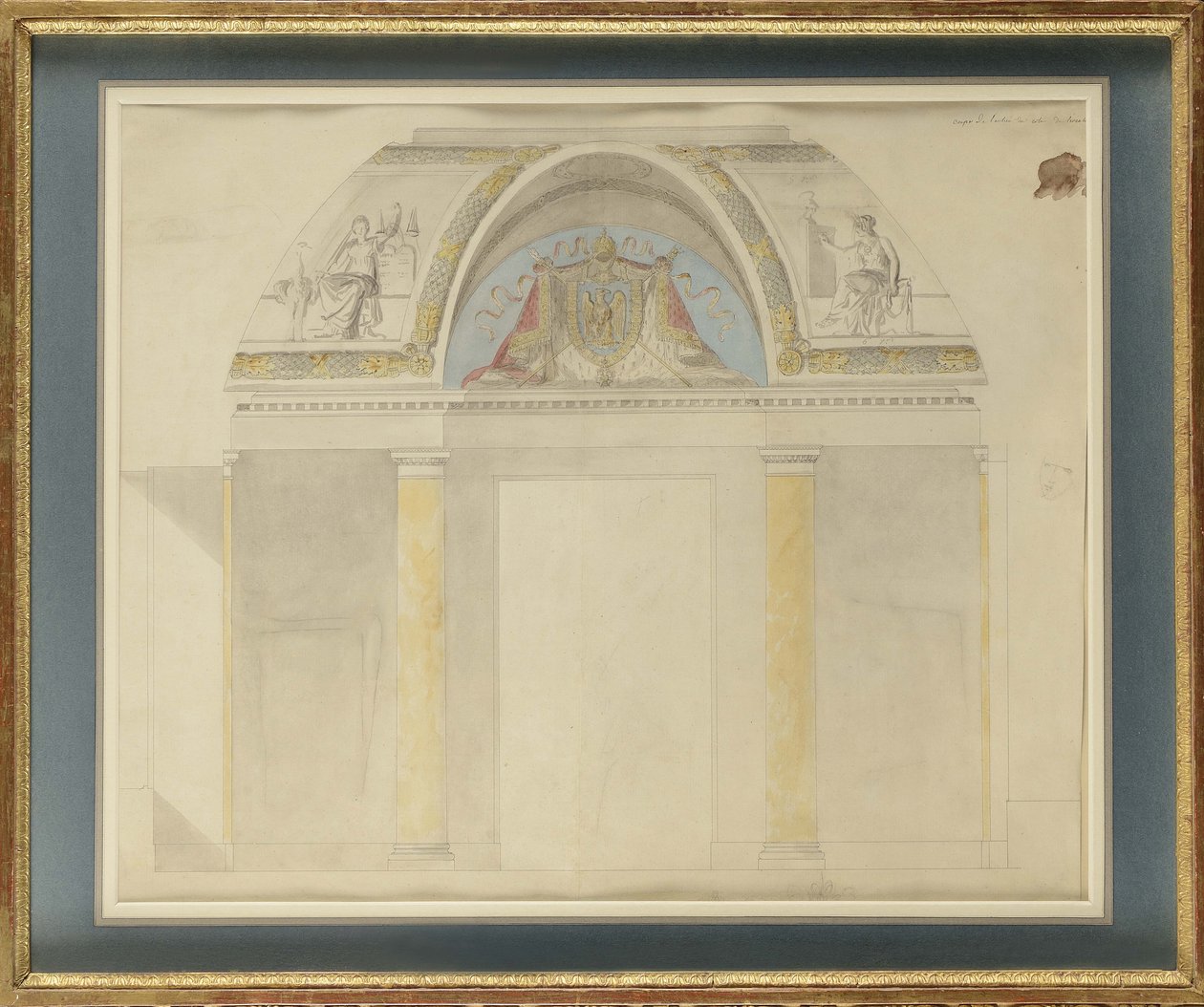 Tutkimus valtaistuimen koristelua varten Palais des Tuileries