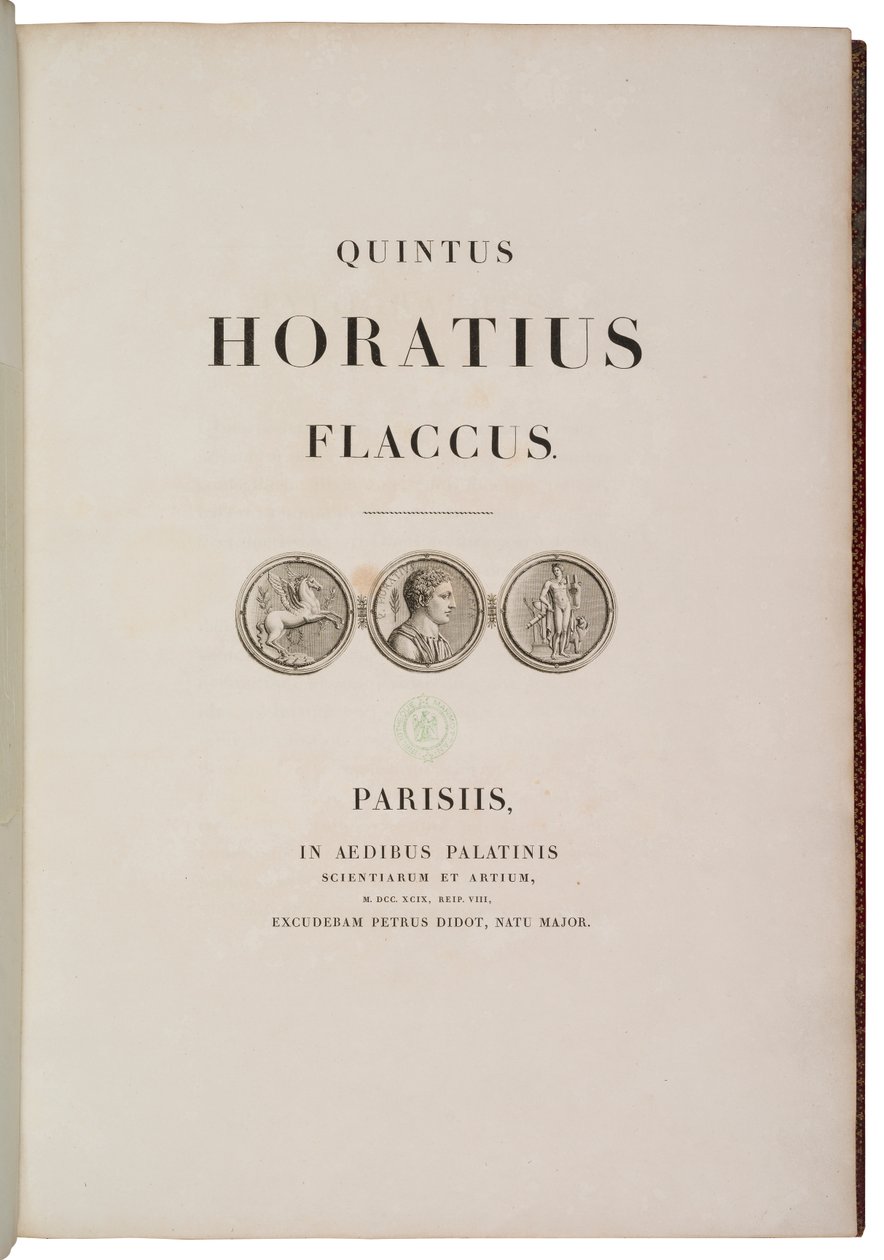 Quintus Horatius Flaccuksen otsikkosivu tekijältä Charles Percier