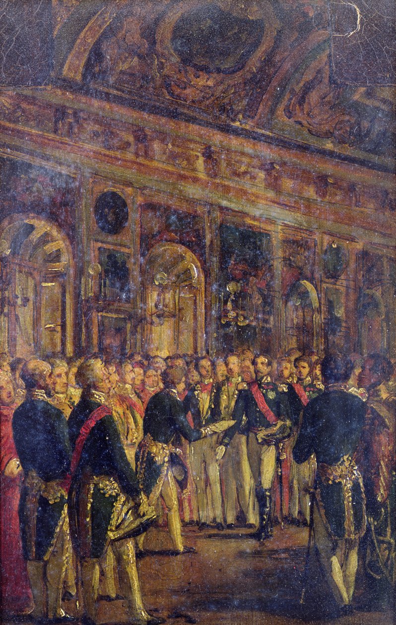 Senaatti esitteli Louis Napoleon Bonaparten (1808-73) kansanäänestyksen tuloksena, joka julisti hänet keisariksi Saint-Cloudissa 1. joulukuuta 1852, 1852-71 tekijältä Charles Philippe Lariviere