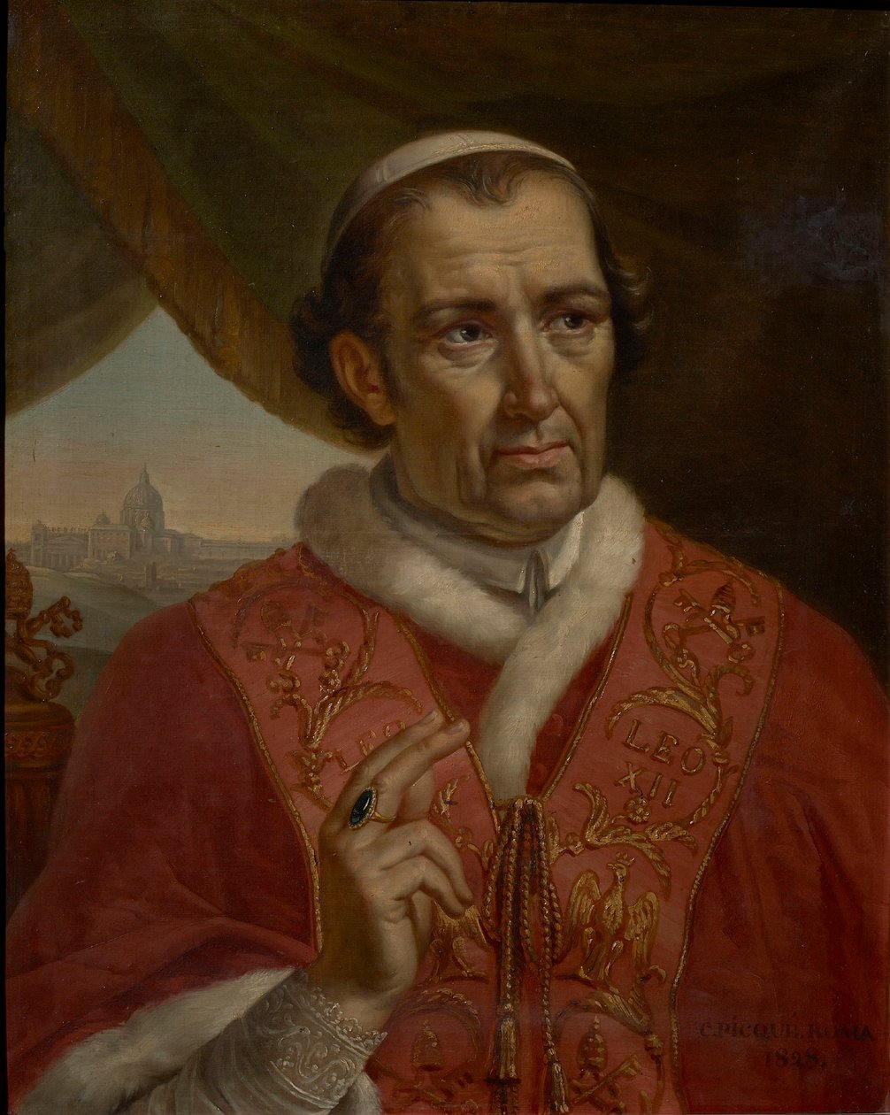 Paavi Leo XII:n muotokuva 1760-1829, 1828. tekijältä Charles Picqué