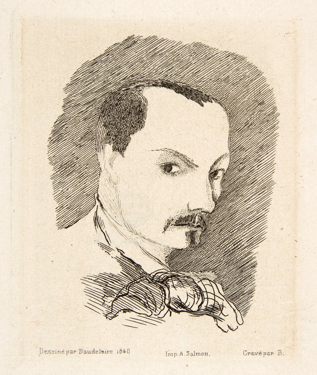 Charles Baudelairen omakuva, pubi. 1869 (etsaus) tekijältä Charles Pierre Baudelaire