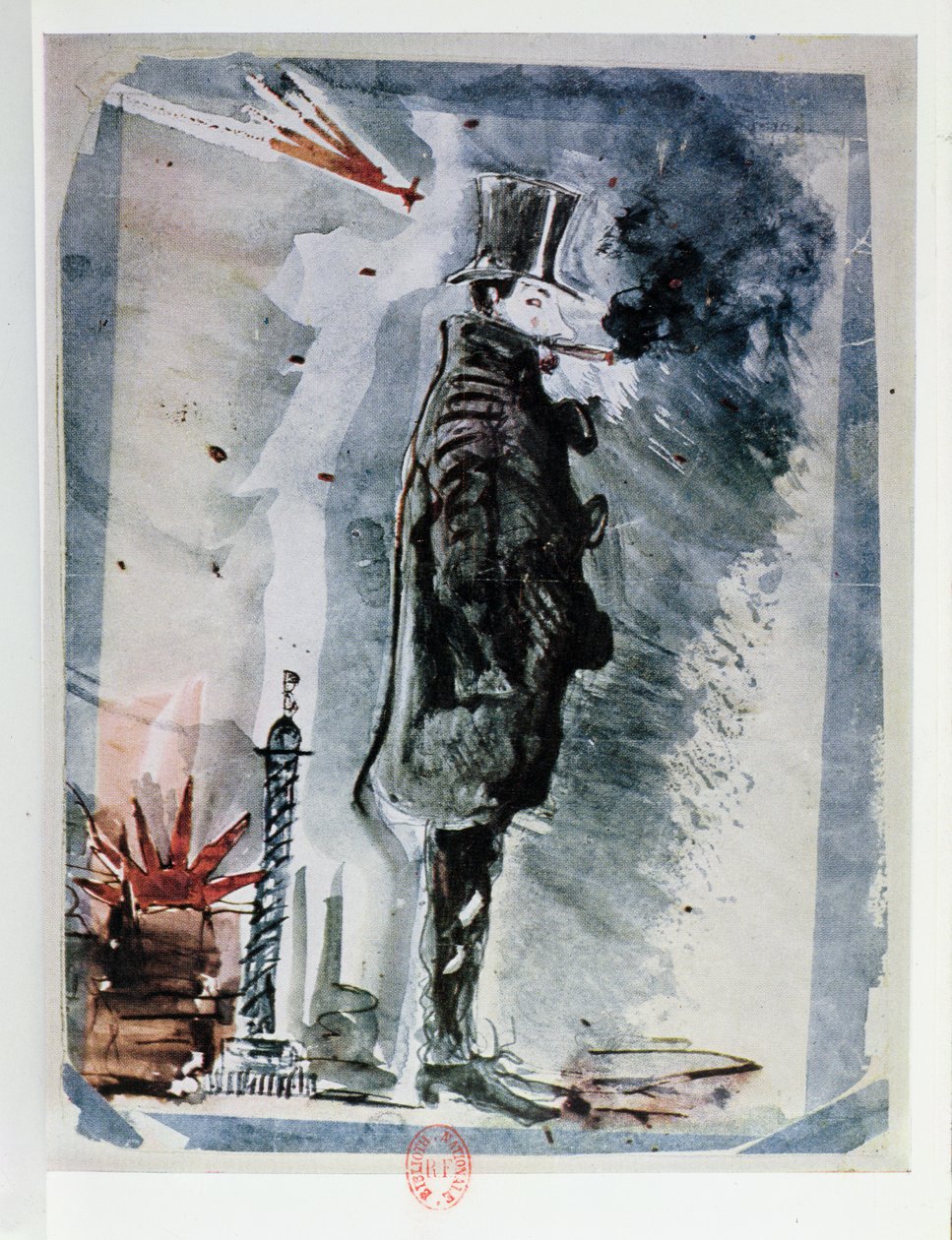 Omakuva Hashishin vaikutuksesta, n. 1844 tekijältä Charles Pierre Baudelaire