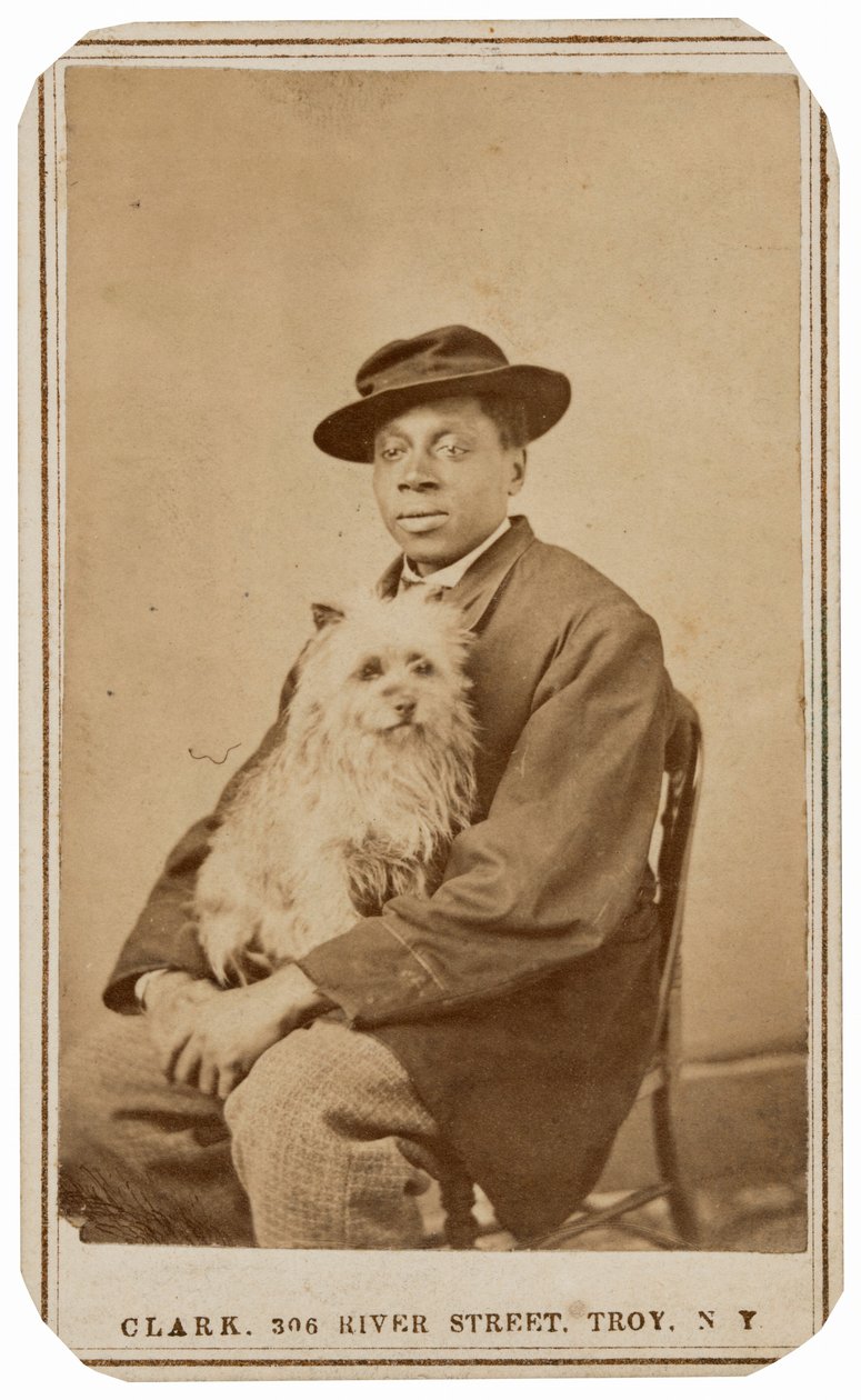 Miehen ja koiran muotokuva,c. 1860 (kuva) tekijältä Charles R. Clark