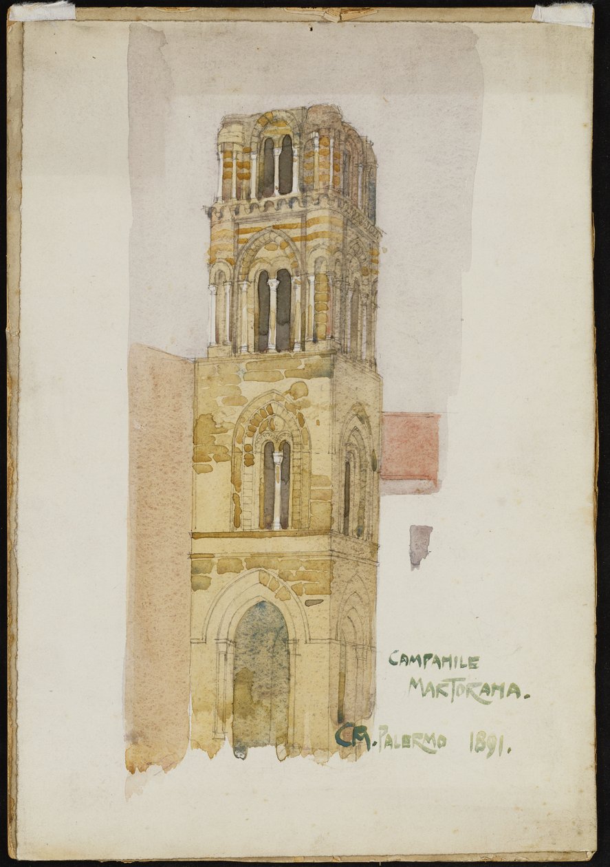 Martoranan kellotorni, Palermo, 1891 tekijältä Charles Rennie Mackintosh