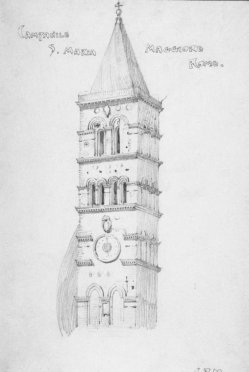 Campanile, S. Maria Maggiore, Rooma, 1891. tekijältä Charles Rennie Mackintosh