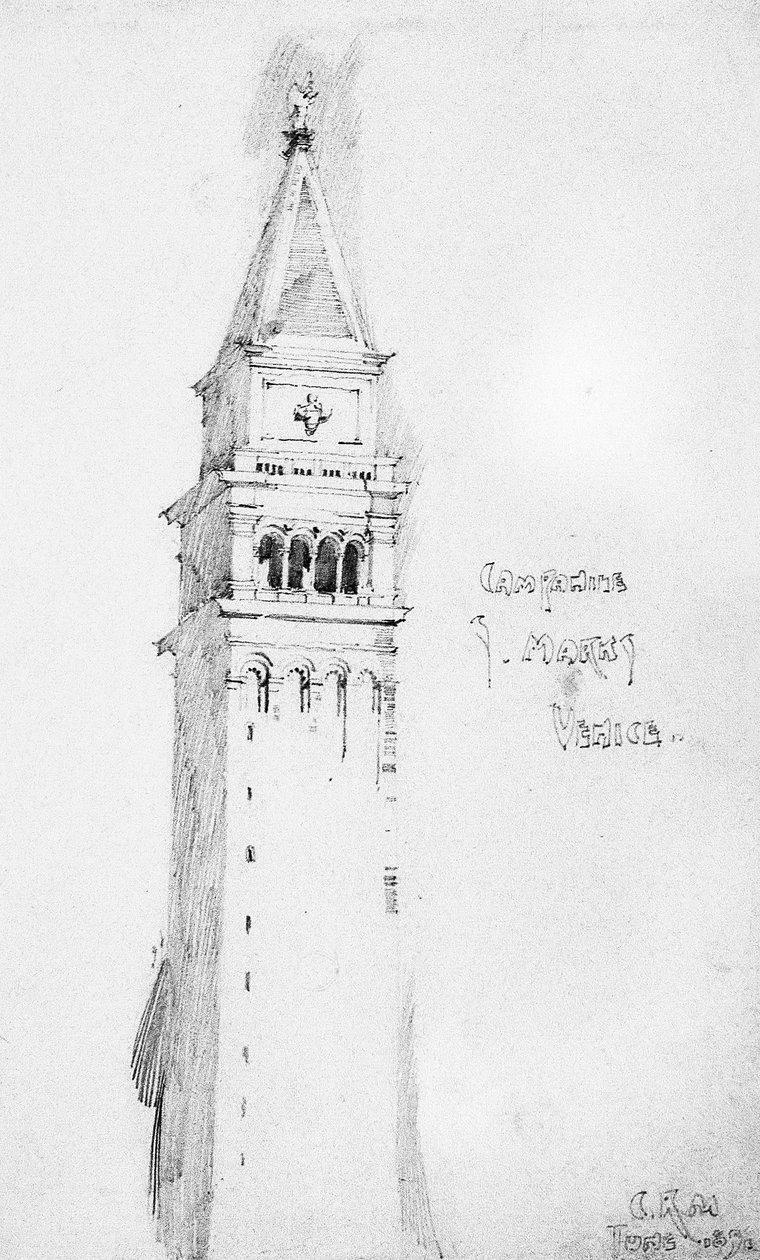 Campanile, S. Marks, Venetsia, 1891 tekijältä Charles Rennie Mackintosh